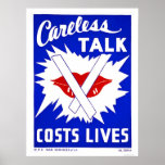 Careless Talk Costs Lives 1943 WPA Posters