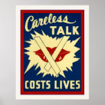 Careless Talk ~ Vintage World War 2 Print