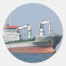 Cargo Ship Bozona Bows Round Stickers