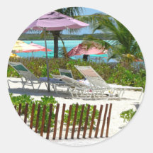 Caribbean Island Beach Scene Stickers
