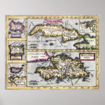 Caribbean Islands - 17th Century Map Posters