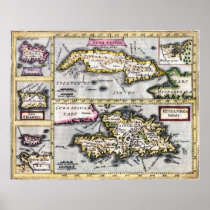 Caribbean Islands - 17th Century Map Posters