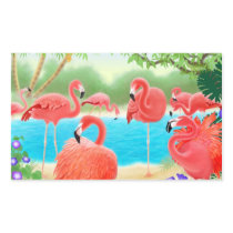 Caribbean Pink Flamingo Flock Sticker
