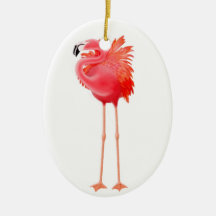 Caribbean Pink Flamingo Ornament