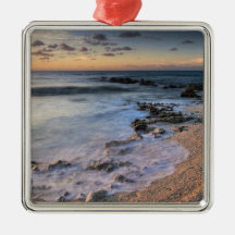Caribbean Sea, Cayman Islands. Crashing waves Christmas Ornaments