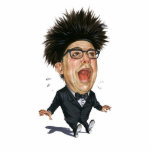 Caricature- man in black suit -scream photo sculptures