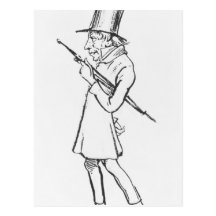 Caricature of Soren Aabye Kierkegaard Post Card