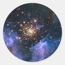 Carina cluster of  golden stars round stickers