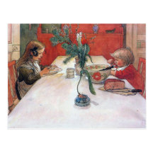 Carl Larsson Christmas Holiday Evening Meal Post Card