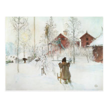 Carl Larsson  Front Yard and the Wash House Postcards