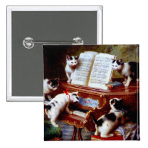 Carl Reichert Kittens Playing Piano Pin