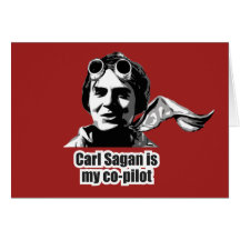 Carl Sagan is my co-pilot Greeting Cards