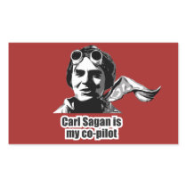 Carl Sagan is my co-pilot Rectangular Stickers
