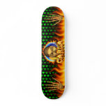 Carla skull real fire and flames skateboard design