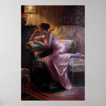 Carlier: Elegant Lady with Mirror Poster