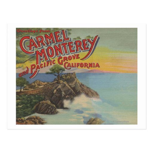 Carmel, Monterey, & Pacific Grove, CA - Welcomes Post Card