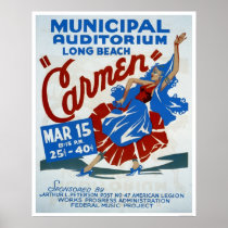 Carmen Long Beach 1938 WPA Print