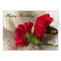 Carnations on Brocade Birthday Card