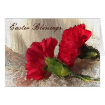 Carnations on Brocade Easter Greeting Cards