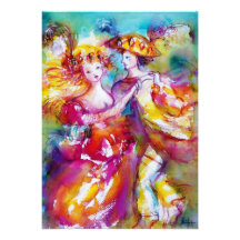 CARNIVAL DANCE 2, vibrant pink blue Invite