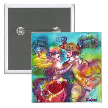 CARNIVAL DANCE Venetian Masquerade Ball Button