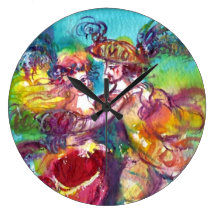 CARNIVAL DANCE Venetian Masquerade Ball Wall Clocks