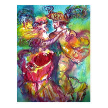 CARNIVAL DANCE Venetian Masquerade Ball Postcard