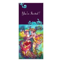 CARNIVAL DANCE , vibrant pink blue flourishes Personalised Announcement