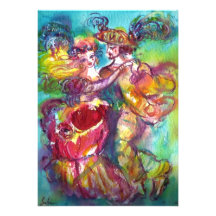 CARNIVAL DANCE , vibrant pink blue Custom Announcement