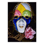 Carnival in green and pink  flowers greeting card