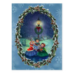 CAROLERS, LAMP & WREATH by SHARON SHARPE Postcards