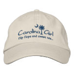 Carolina Girl Flip Flops and Sweet Tea Hat embroidered hats