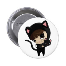 Caroline and Candy the Cats Pinback Button