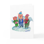 Caroling Flying Pigs Card