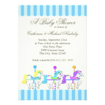 Carousel Baby Shower Custom Announcement