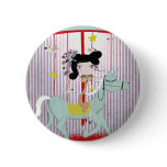 Carousel colourful whimsical magic ride doll Butto buttons by Rupydetequila Carousel colourful whimsical magic ride doll Butto buttons