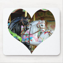 Carousel Horses Heart Mousepad