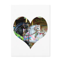 Carousel Horses Heart Postcard