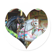 Carousel Horses Heart Sticker
