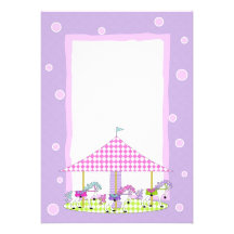 Carousel of Horses Invitations - Purple