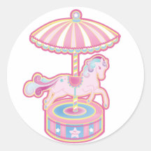 Carousel Pony Round Stickers