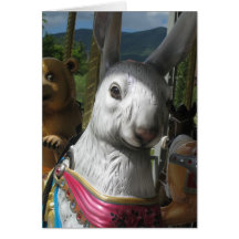 Carousel Rabbit Blank Card