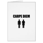 Carpe Diem (black text boy & girl) Greeting Cards