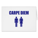 Carpe Diem (blue text boy & girl) Greeting Card