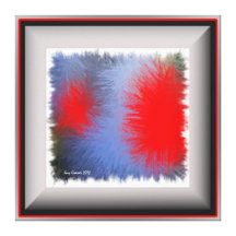 Carré  pop art bleu & rouge toile tendue