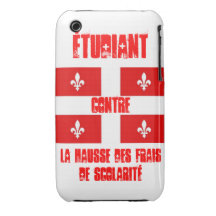 Carré Rouge Grève Étudiante Québec iPhone 3 Case