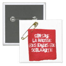 Carré Rouge Grève Étudiante Québec Pinback Buttons