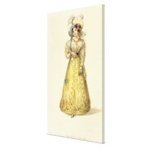 Carriage Costume, fashion plate from Ackermann's R Stretched Canvas Print