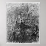 Carriages and riders at Hyde Park Poster