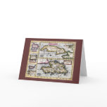 Carribean Islands Antique Map Greeting Card
